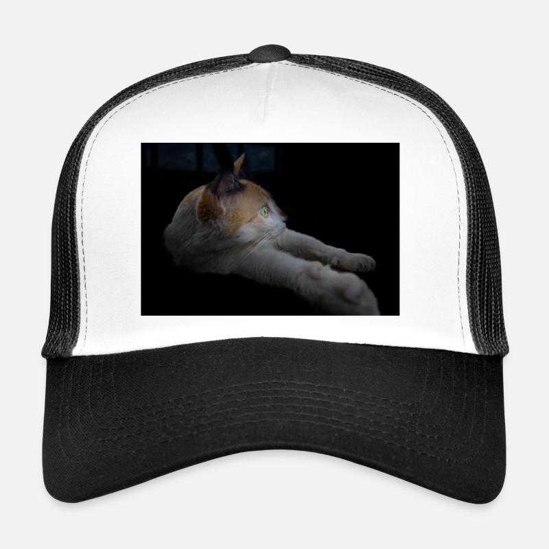 The white cat with green eyes Trucker Cap