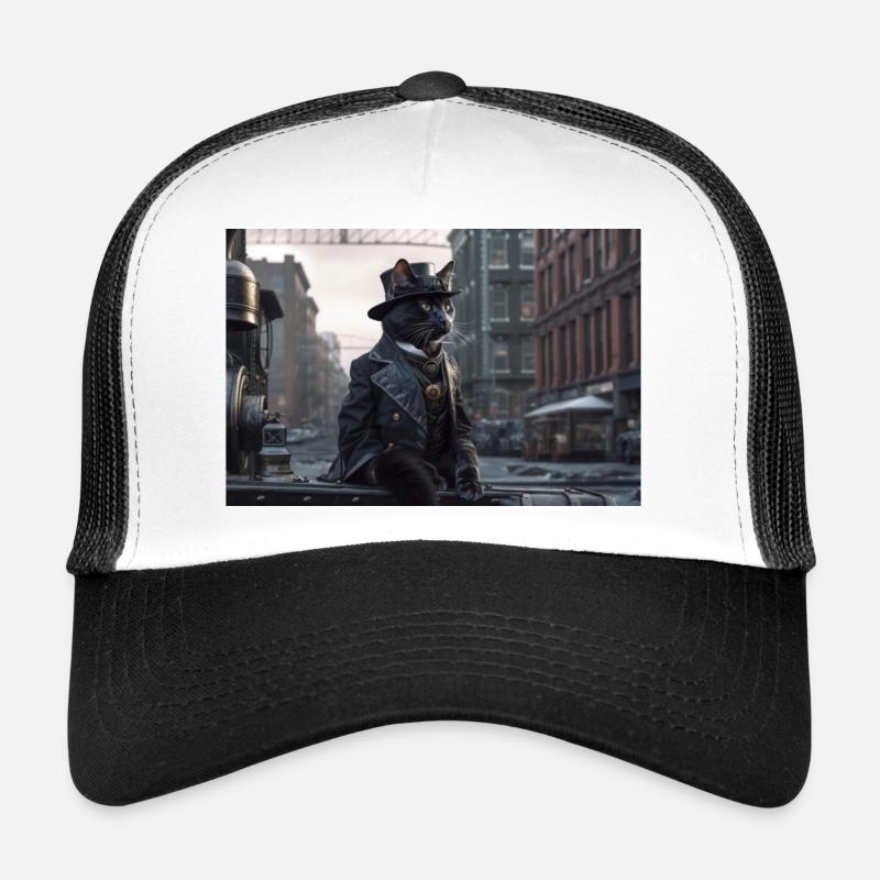 Cat Black7 - Trucker Cap - Weiß/Schwarz