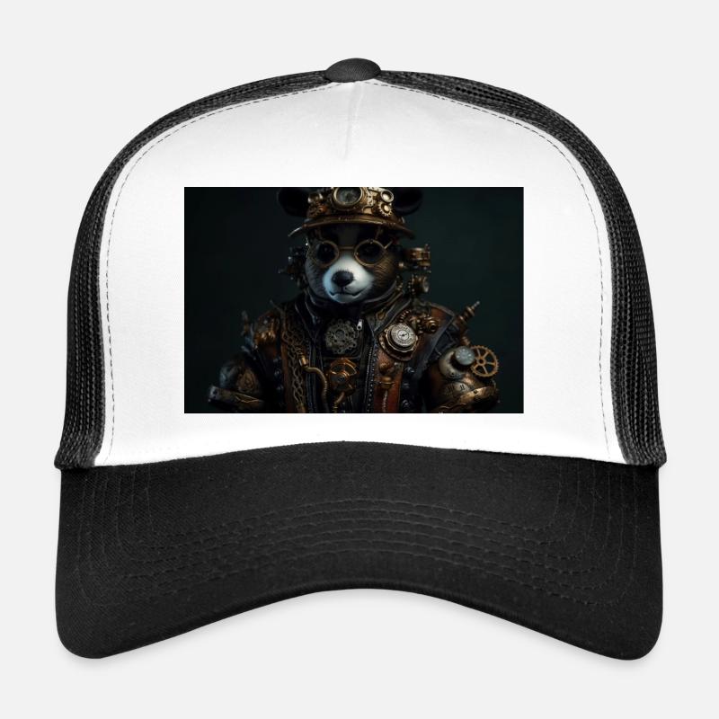 Panda 4 - Trucker Cap - white/black