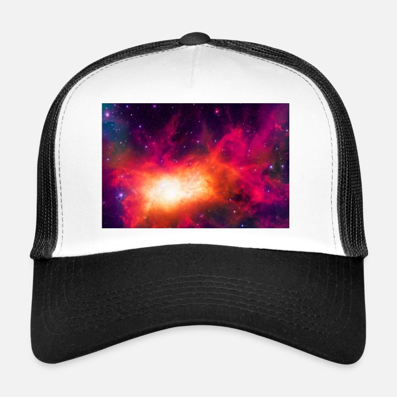 Nébuleuse cosmique dans l’espace 1 - Casquette trucker  - blanc/noir
