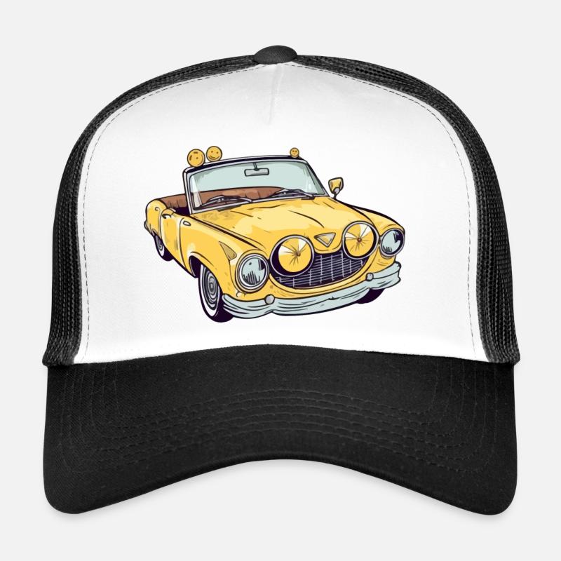 Cabriolet jaune Casquette trucker 
