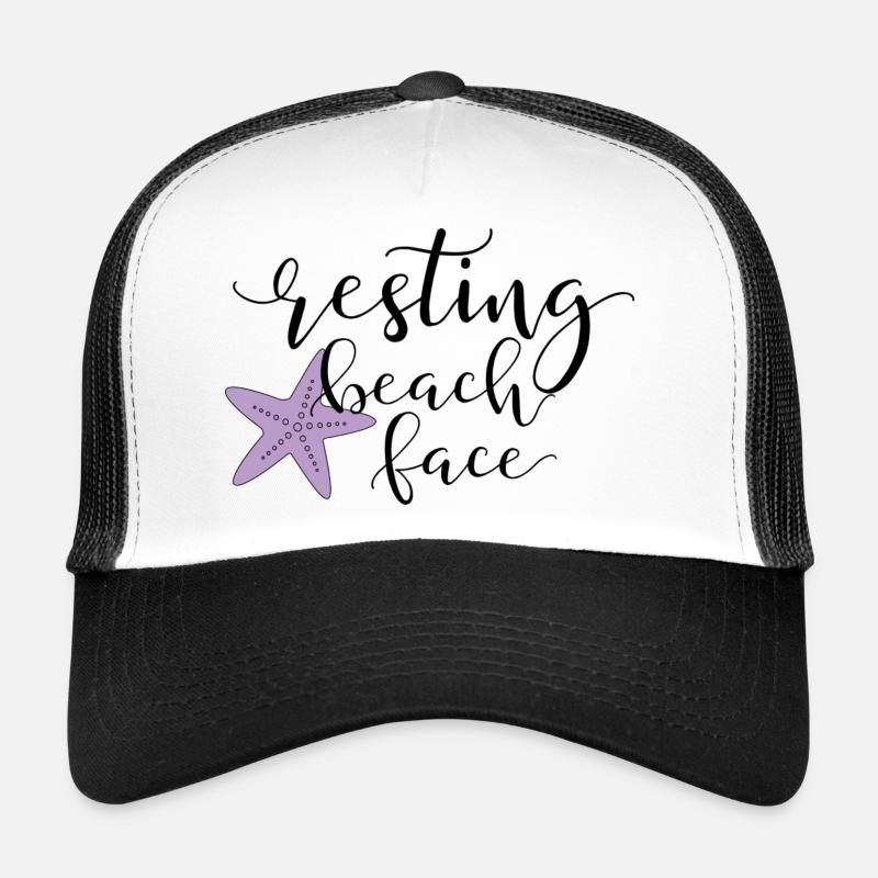 Resting Beach Face Trucker Cap