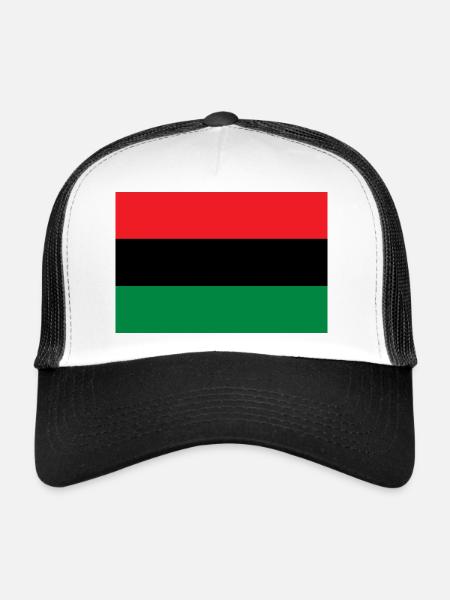 Drapeau de l’UNIA - Alliance Panafricaine Afrique - Casquette trucker  - blanc/noir - Devant