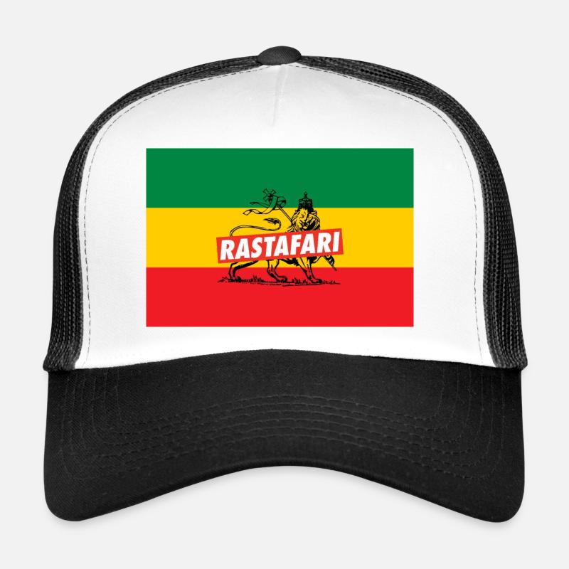DRAPEAU REGGAE - RASTA LION - JAH RASTAFARI Casquette trucker 