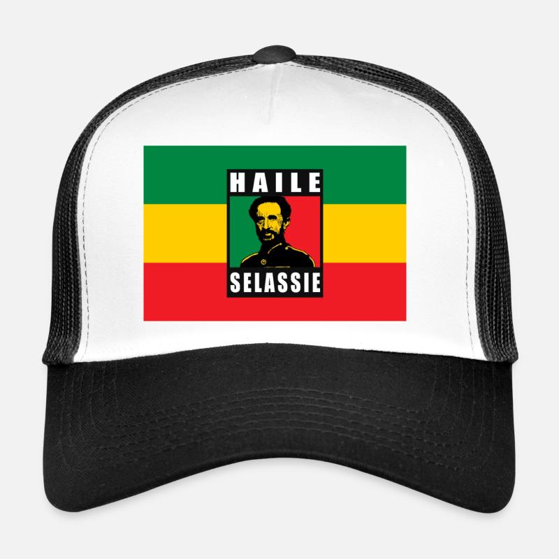 REGGAE RASTA FLAG - SELASSIE I - JAH RASTAFARI Casquette trucker 