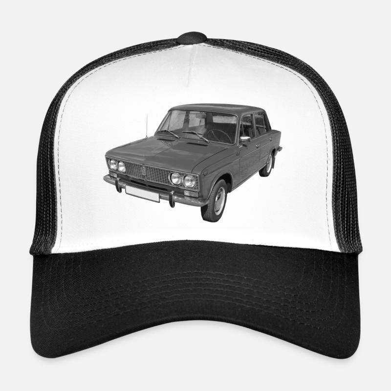 Shiguli 1500 Pkw UdSSR Russland Oldtimer - Trucker Cap - Weiß/Schwarz