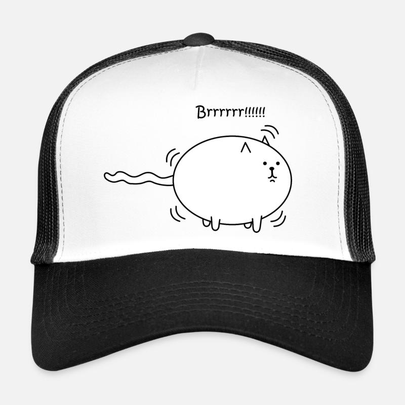 Lustige Katze - Trucker Cap - Weiß/Schwarz