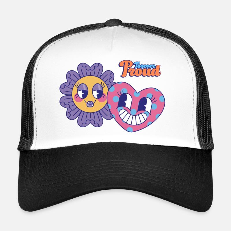 Love Psychodelic retro designs Graphique Casquette trucker 
