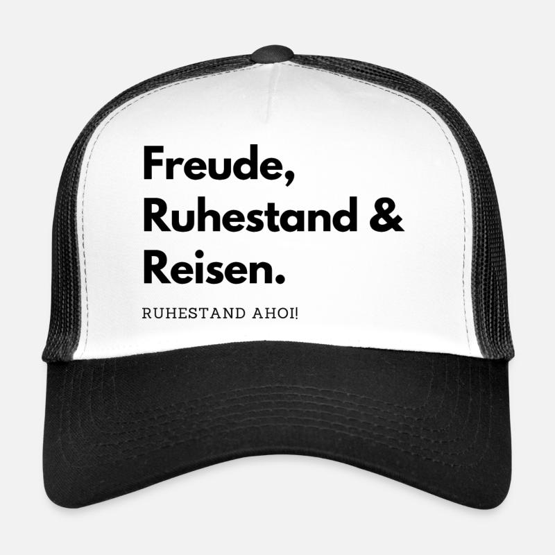 Freude Ruhestand Reisen - Trucker Cap - Weiß/Schwarz