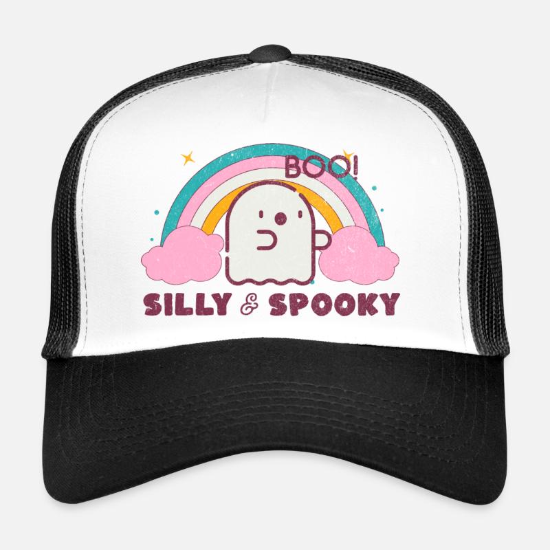 Silly Spooky Halloween Ghost Boo Trucker Cap