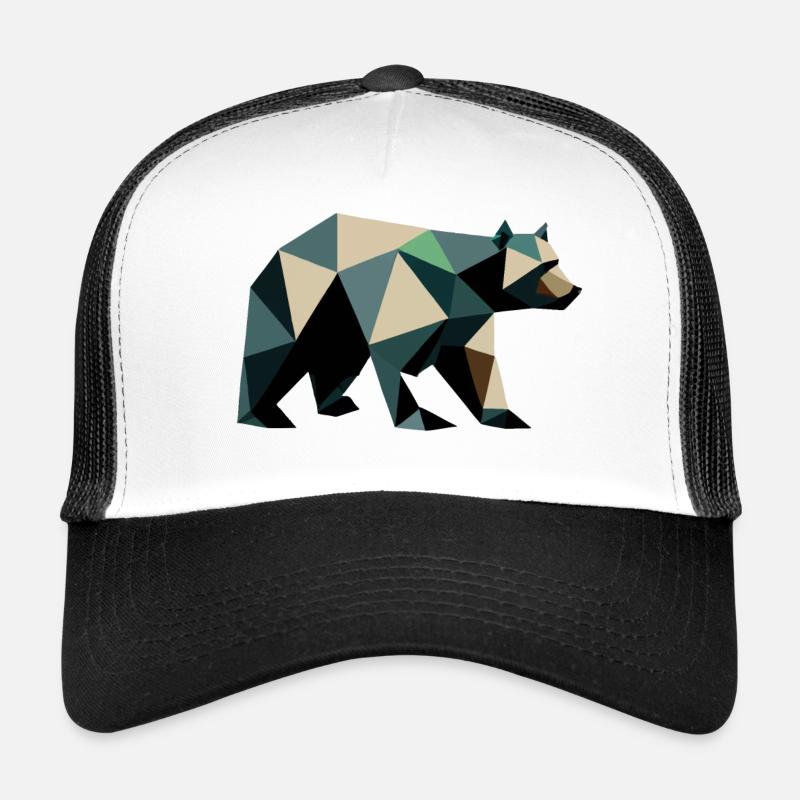Bear, Polygon, Angular, Hiking, Trees, Animal, Wilderness, Nature Trucker Cap