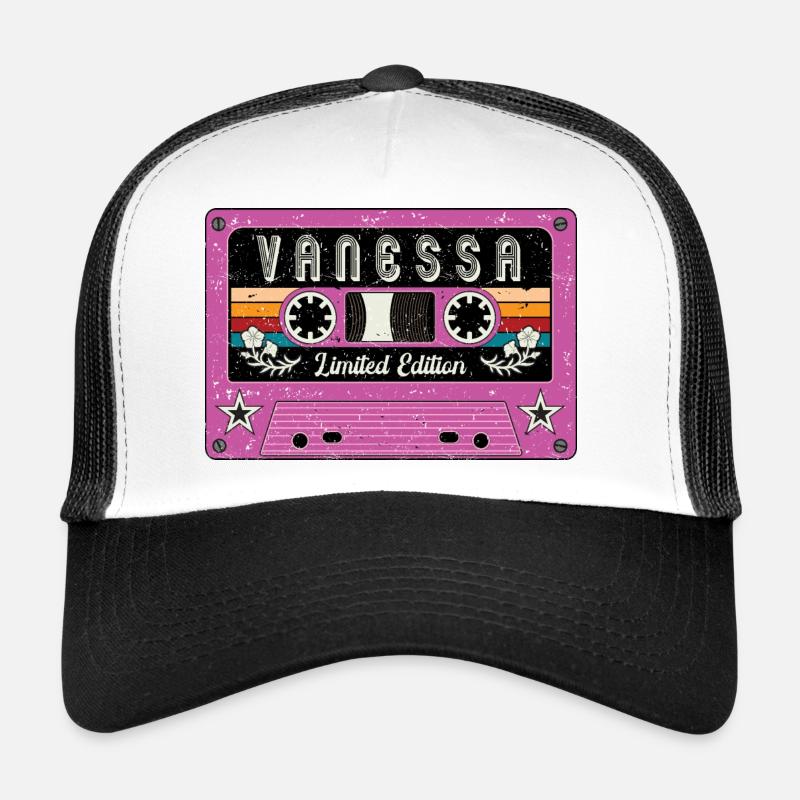 Vintage Vanessa Name - Trucker Cap - white/black