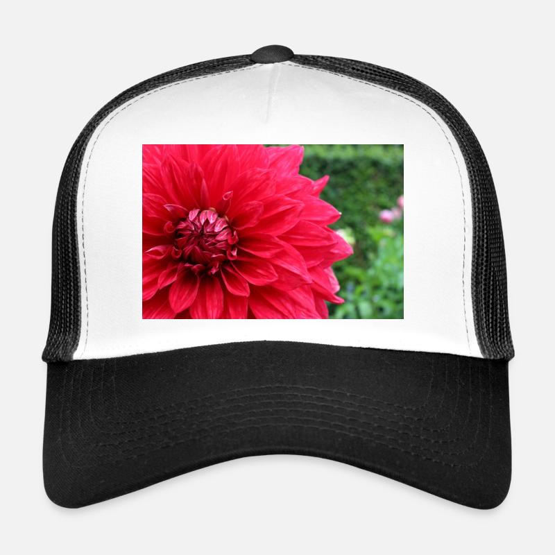 Dahlia Fleur Rouge, Fleur Casquette trucker 