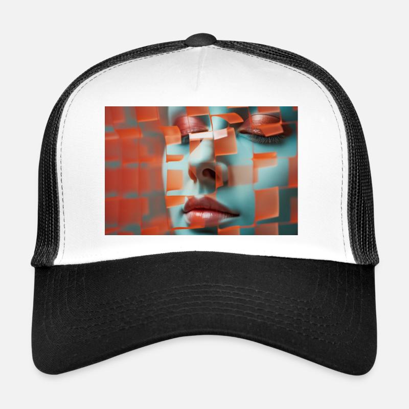 Pixelated face and hidden identity. Trucker Cap