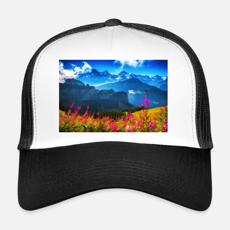 ALPES D’ÉTÉ - Casquette trucker  - blanc/noir