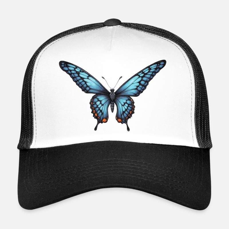 Papillon élégant en bleu Casquette trucker 