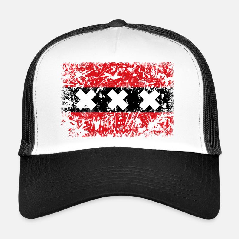 amsterdam - Trucker Cap - Weiß/Schwarz