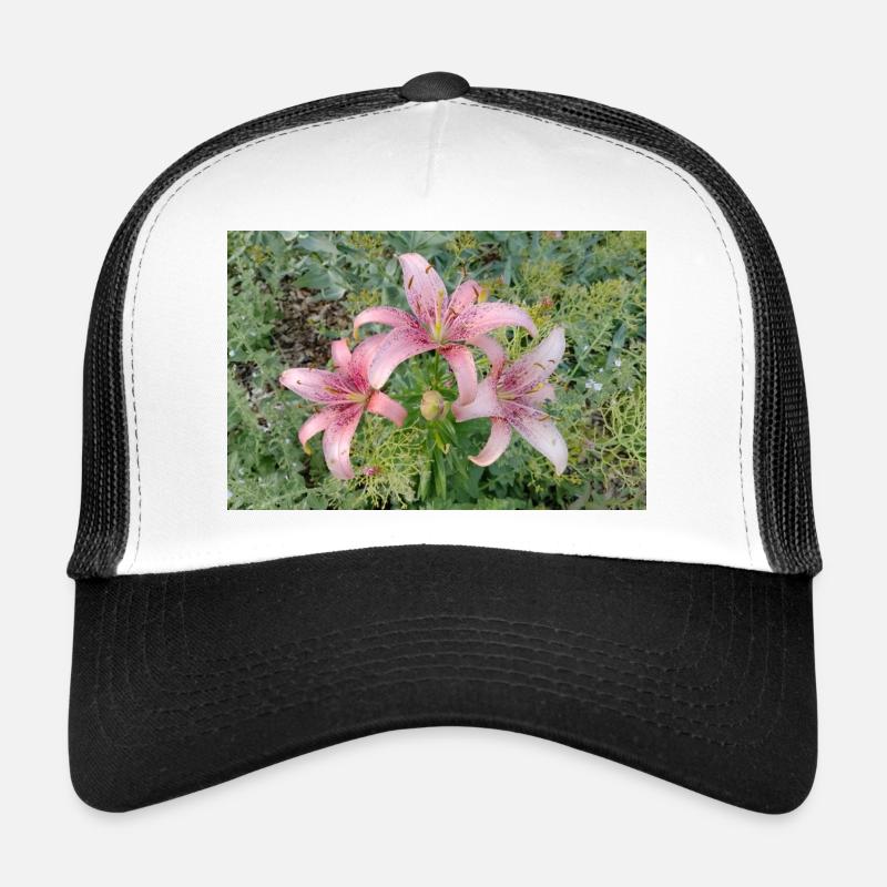 Pink Lily Blossom - Trucker Cap - white/black