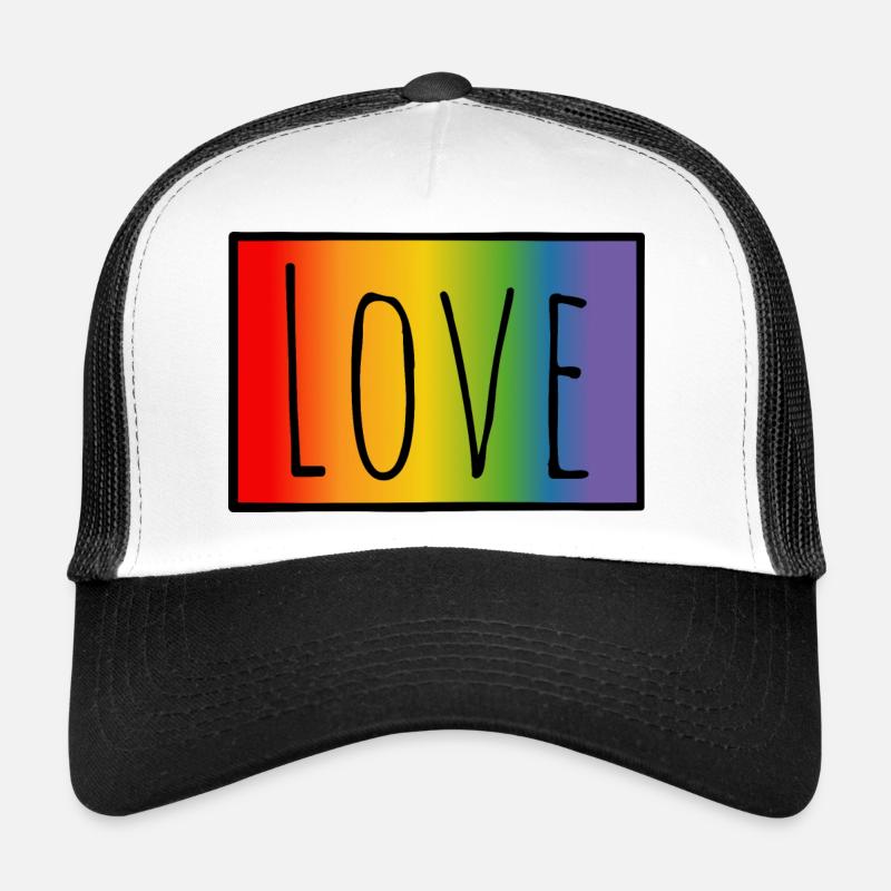 CSD Tshirt Regenbogen Love - Trucker Cap - white/black