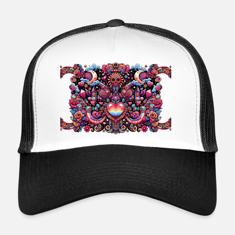 "Colorful, psychedelic artwork" Trucker Cap