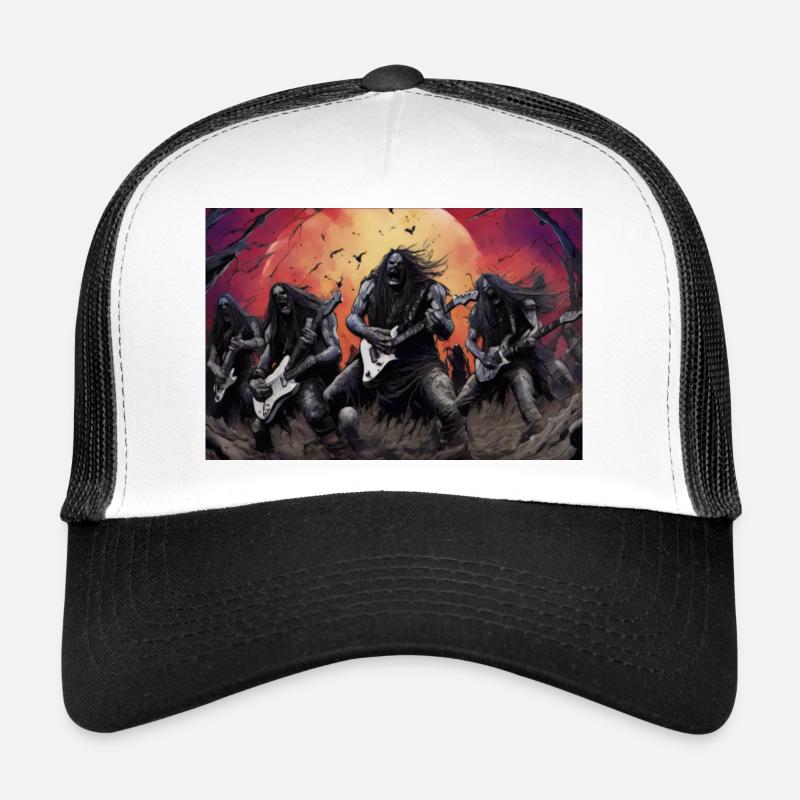 Heavy Metal Monster - Trucker Cap - Weiß/Schwarz