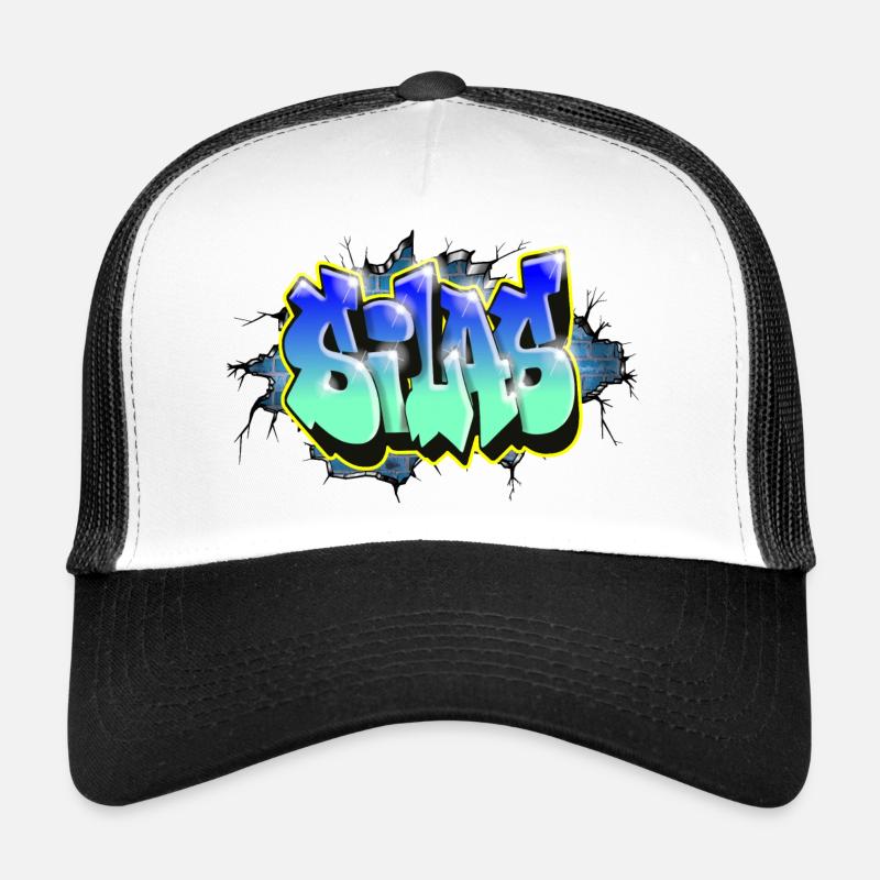 Graffiti SILAS Ziegelstein Geschenk GEBURTSTAG GEBURT Trucker Cap