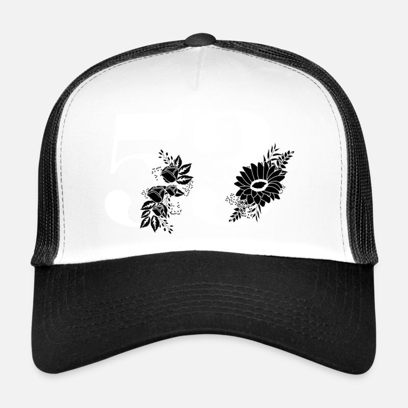 Nummer 53 Schwarze Blumen - 53. Blumengeburtstag Trucker Cap