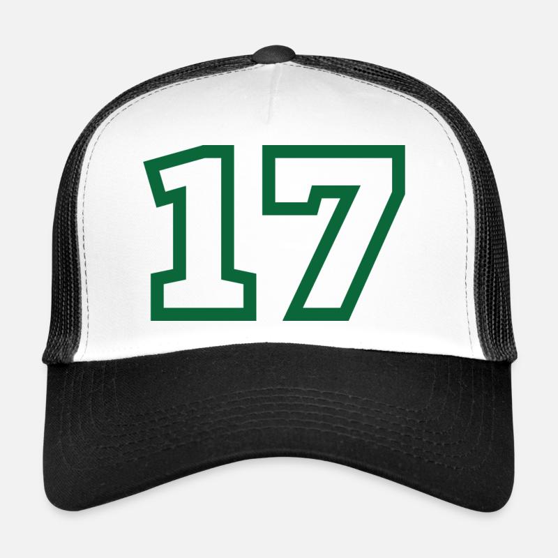 Numéro 17 sport vert Casquette trucker 