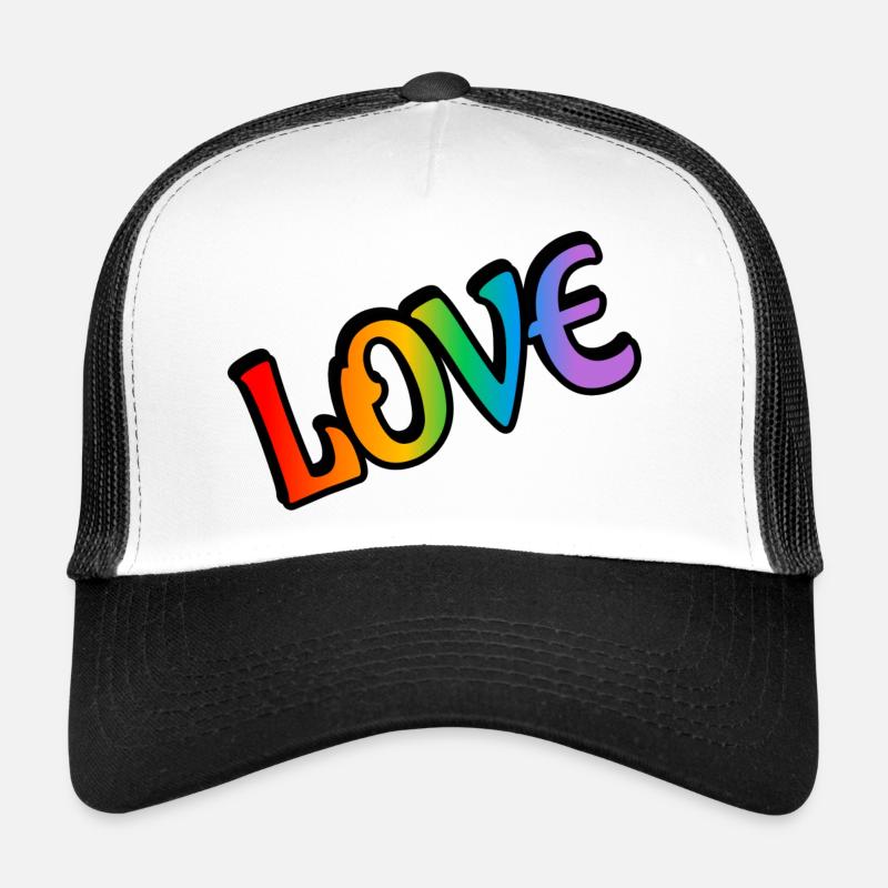 Retro Regenbogen Liebe Trucker Cap
