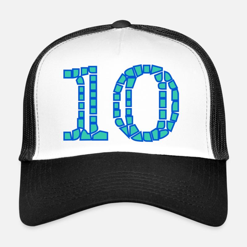 10. 10 ANS. 10e ANNIVERSAIRE. ANNIVERSAIRE 10 ANS. - Casquette trucker  - blanc/noir