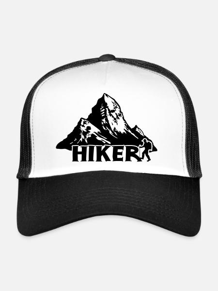 Randonneur - Randonnée en montagne [Noir] - Casquette trucker  - blanc/noir - Devant