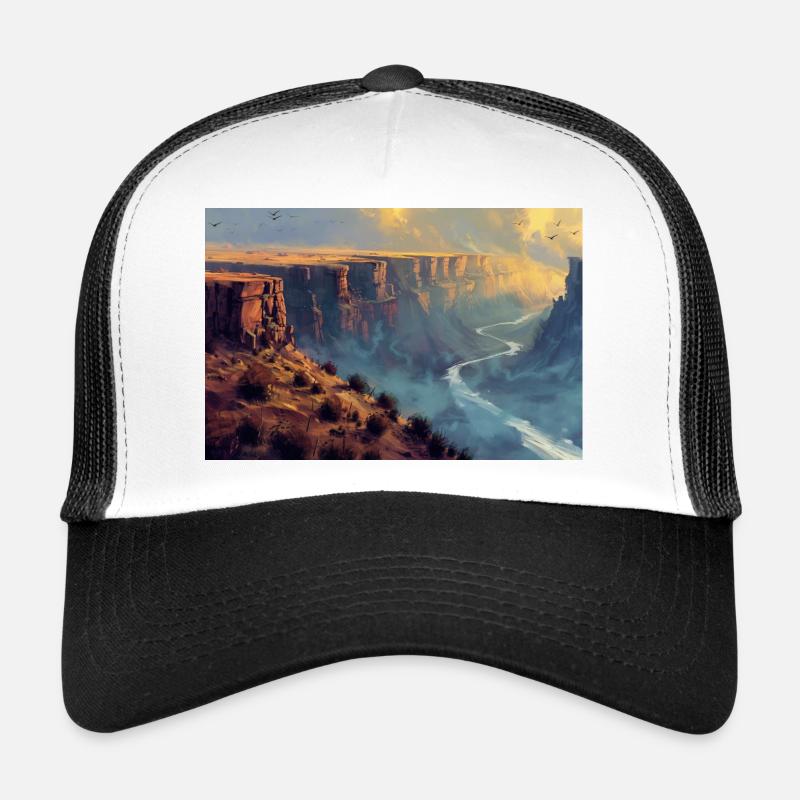 Canyon Landscape Illustration Poster Trucker Cap