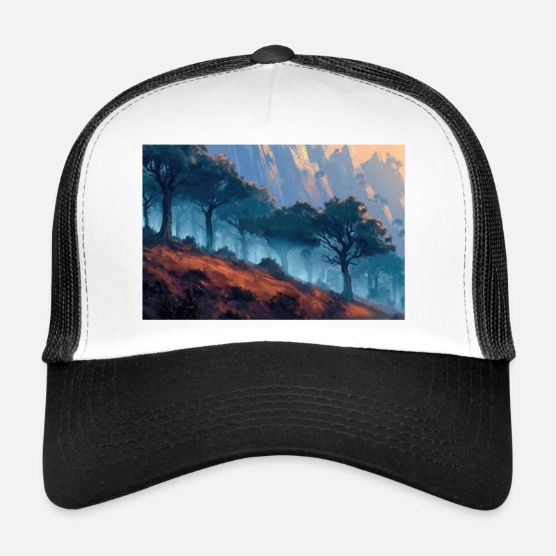 Poster Illustration Paysage de Forêt Casquette trucker 