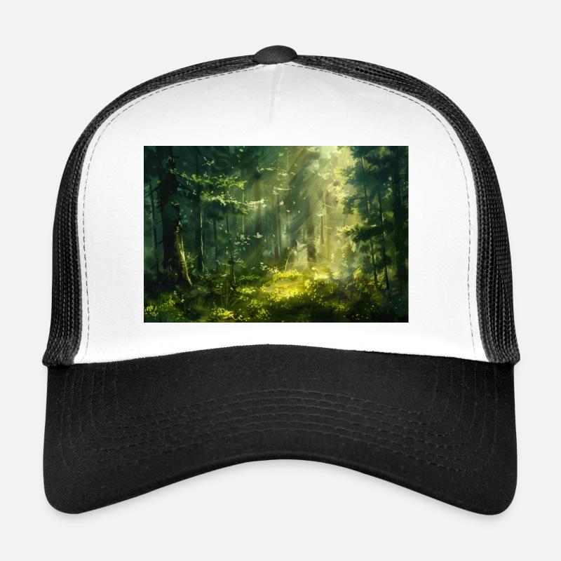 Forest Landscape Illustration Poster Trucker Cap