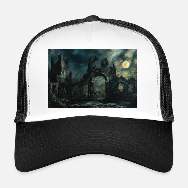 Poster Illustration Medieval Landscape in Ruins Trucker Cap