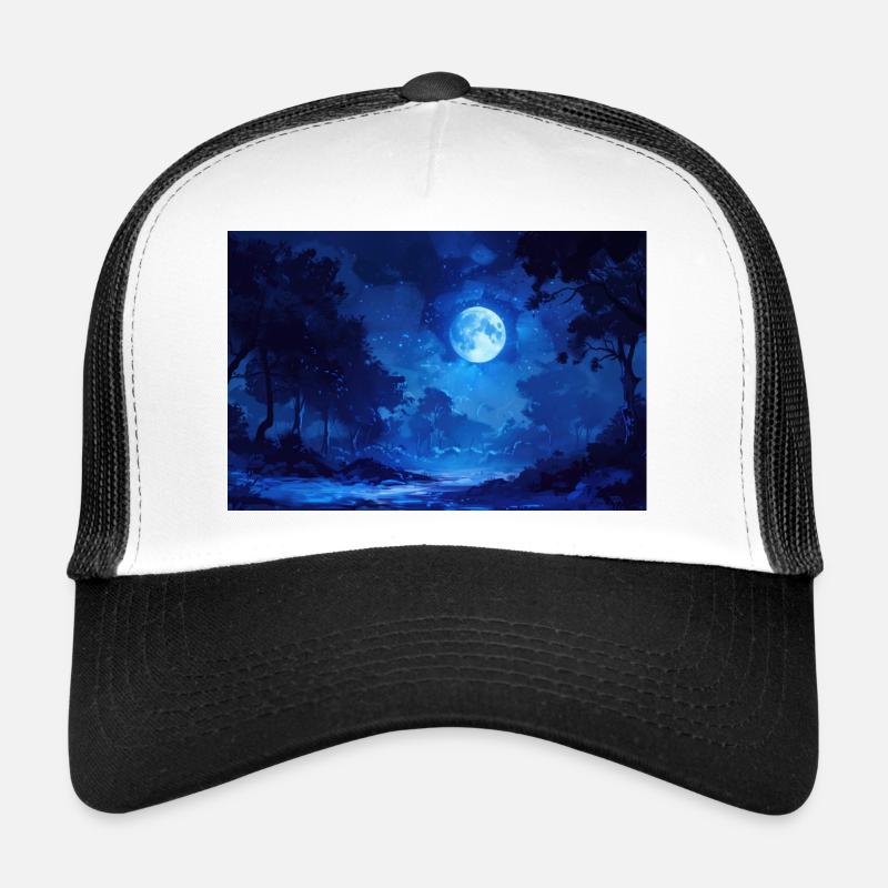 Night Landscape Illustration Poster Trucker Cap