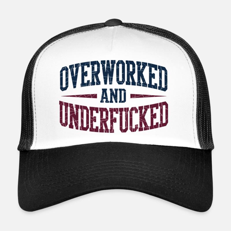 Overworked and Underfucked Vintage Retro Design Trucker Cap