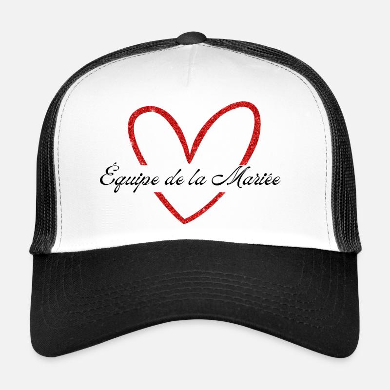 Rotes Glitzer Herz Braut Team Trucker Cap