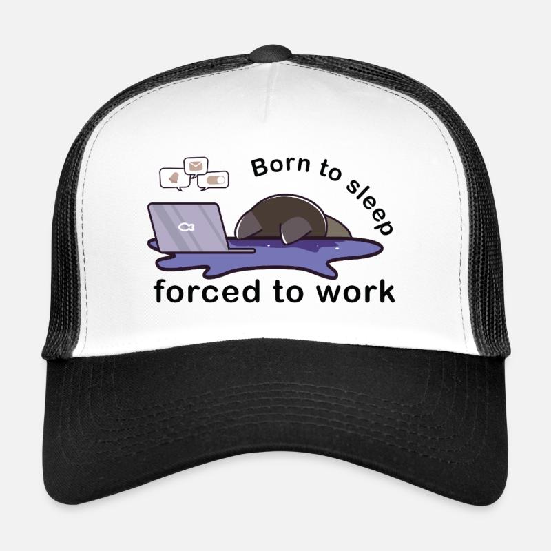 Né pour dormir forcé de travailler chat mignon travail Casquette trucker 