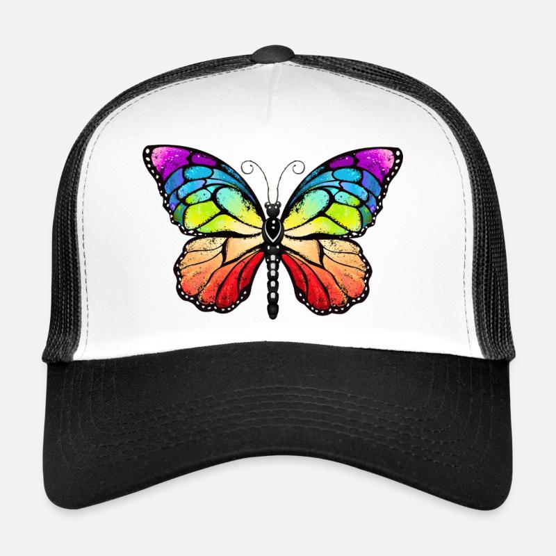 Rainbow pride butterfly - Trucker Cap - Weiß/Schwarz