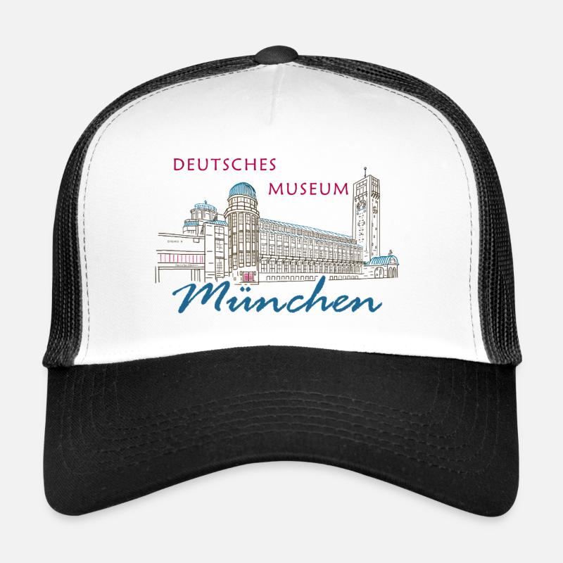 Munich Deutsches Museum Hand Drawing Trucker Cap