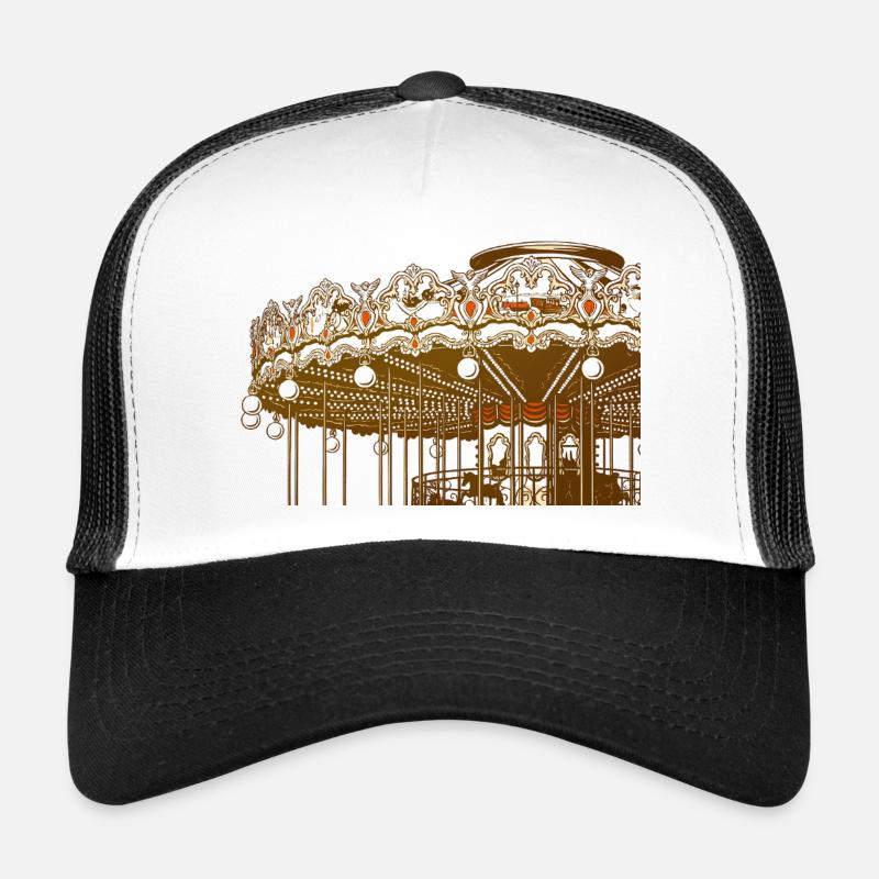 Design de carrousel vintage doré Casquette trucker 