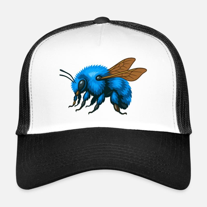 Blue bumblebee left Trucker Cap