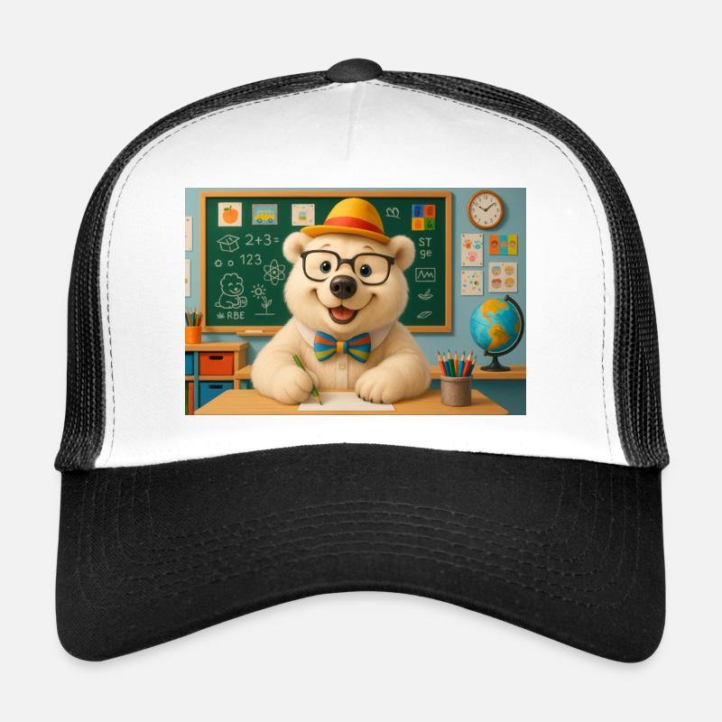 ours mignon à lunettes en classe Casquette trucker 