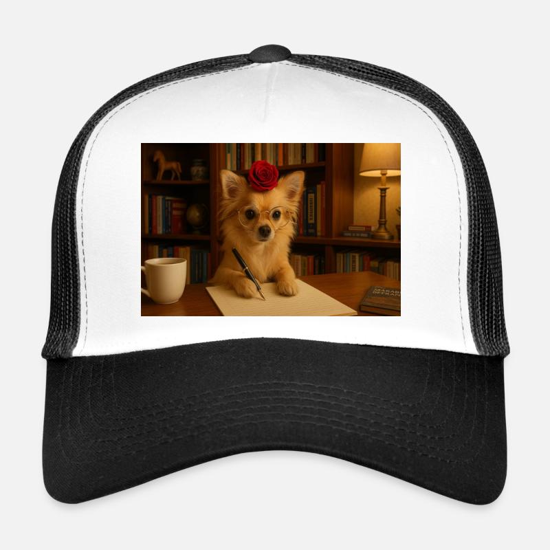 Schicker und schicker Chihuahua mit Rose Trucker Cap