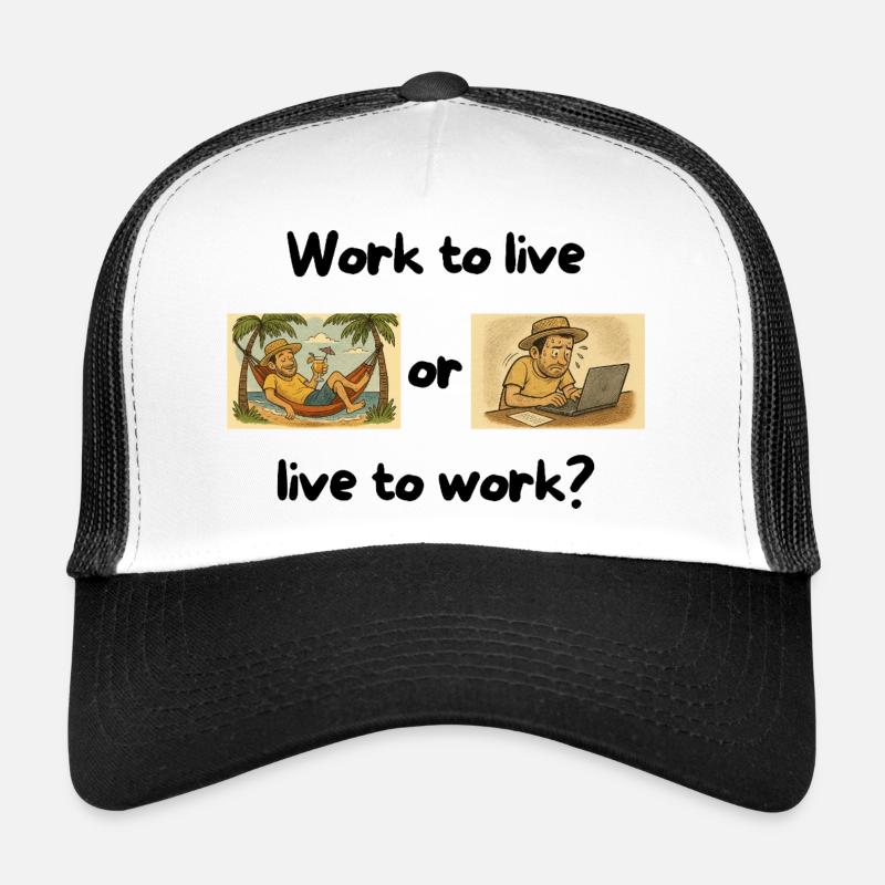 Escaping Routine: Relaxation vs Work Stress Trucker Cap