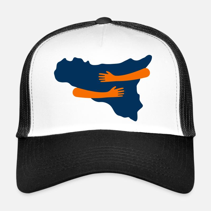 A hug to Sicily - Trucker Cap - white/black