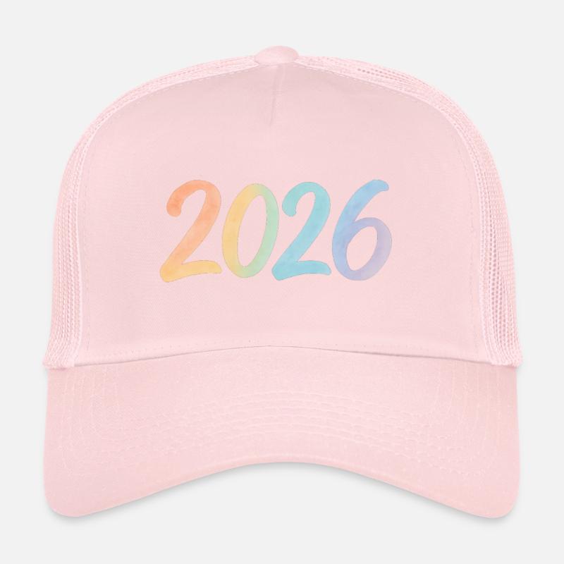 Conception des chiffres à l’aquarelle 2026 Casquette trucker 