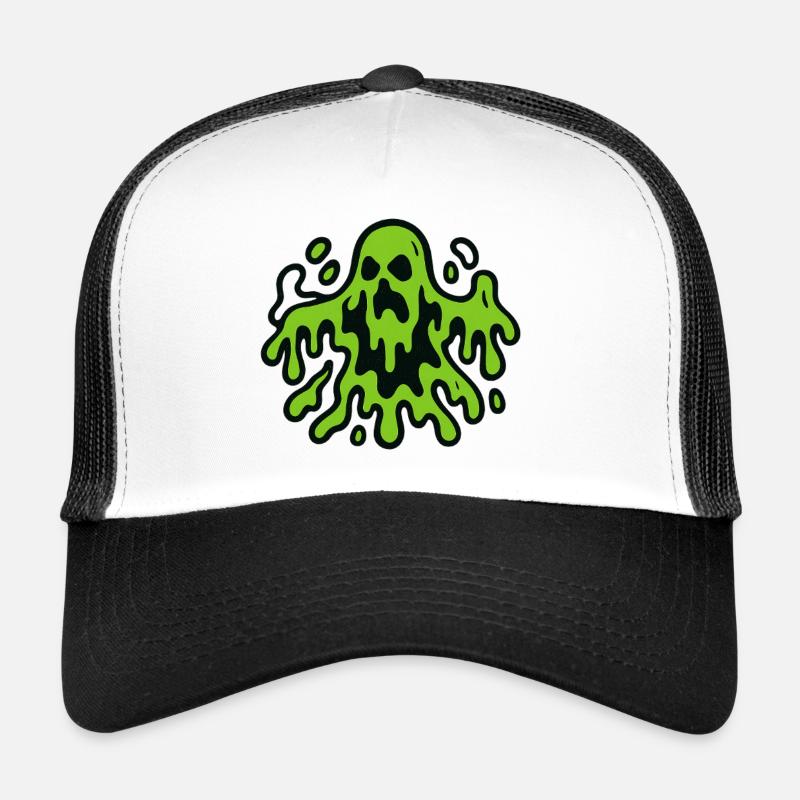 Spooky Ghost Haunting Illustration Trucker Cap