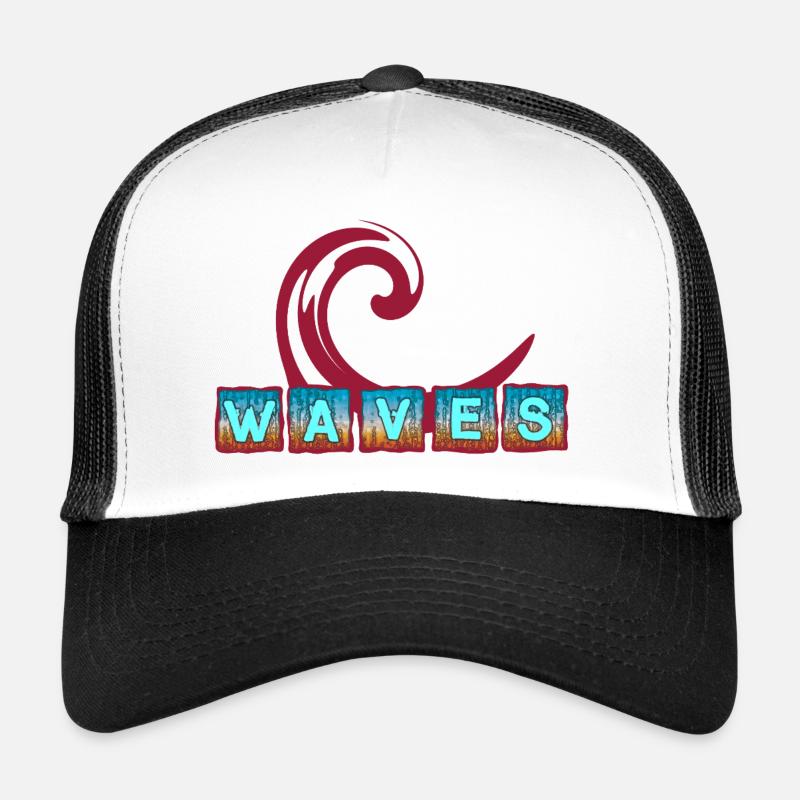 Art abstrait des vagues de l'océan - design de surfeur Casquette trucker 